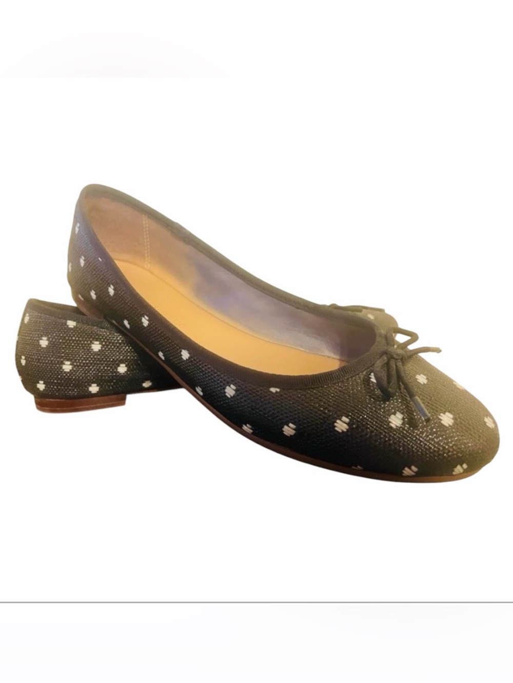 Banana Republic Black and White Polka Dot Ballet Flats, Size 6.5 - Picture 1 of 16